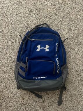Under Armour Navy Blue and Gray Storm Backpack